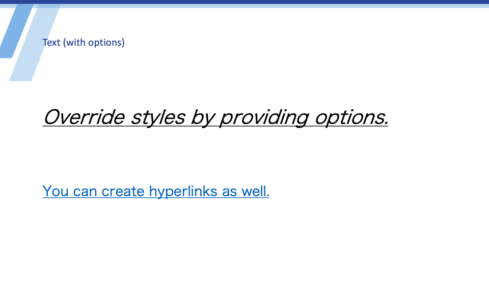 Text with options